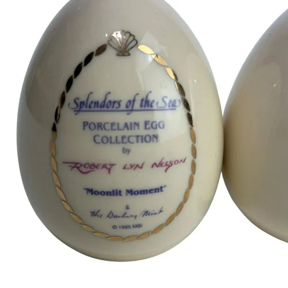 Set of 3 Robert Lyn Nelson Porcelain Eggs Splendors of the Sea Series